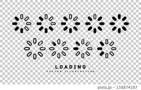 ローディング シンプルなアイコンのセット ベクターイラスト ローディング シンプルなアイコンのセット ベクターイラスト 138874287