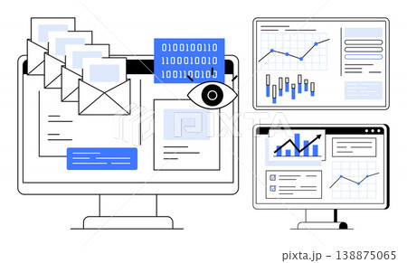 Email marketing, data visualization,...のイラスト素材 [138875065] - PIXTA