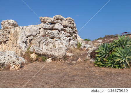 Landscape photo featuring the Ggantija megalithic temple Landscape photo featuring the Ggantija megalithic temple 138875620
