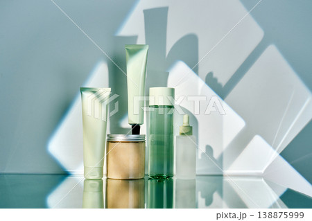 Cosmetic innovations product line displaying fresh beauty concepts Cosmetic innovations product line displaying fresh beauty concepts 138875999