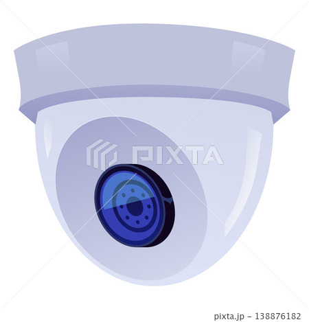 CCTV camera, round ceiling surveillance camera, vector video cam, security safety device for protecting private property 138876182