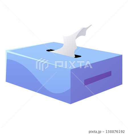 Paper napkins in the blue box holder flat vector icon, cartoon container with fresh serviettes, doilies, handkerchief Paper napkins in the blue box holder flat vector icon, cartoon container with fresh serviettes, doilies, handkerchief 138876192
