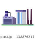 Factory buildings, industrial manufacturing complex architecture with chimneys plant construction vector illustration 138876215