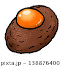 Japanese hamburge grounded beef steak with egg yolk illustration 138876400