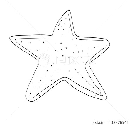 Hand drawn starfish line art ocean star sketch on a transparent background Hand drawn starfish line art ocean star sketch on a transparent background 138876546