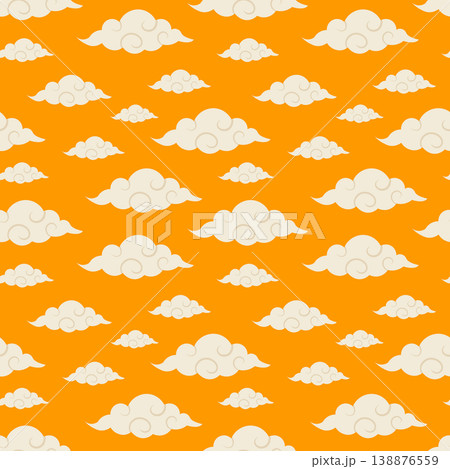 Chinese clouds seamless pattern oriental background vector illustration. Chinese clouds seamless pattern oriental background vector illustration. 138876559