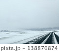 Empty winter road in Iceland with snow-covered landscape and copy space sky. 138876874