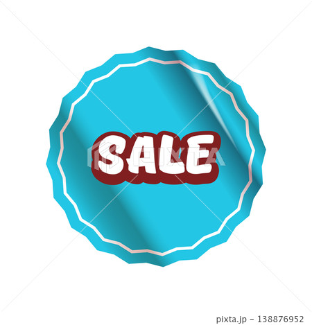Blue SALE round sticker isolated on white. Turquoise Round Price sale sticker, sale sticker, price tag, retro label, sale or discount sticker, promotional badge set, shopping label png 138876952