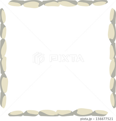Square Stone Frame, Rocks Border. Empty Cartoon Frame Made Of Small Stones Square Stone Frame, Rocks Border. Empty Cartoon Frame Made Of Small Stones 138877521
