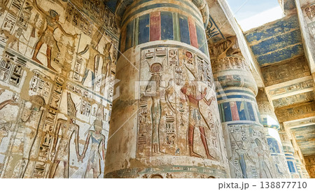 Medinet Habu, the mortuary temple of Ramesses III, located on the west bank of Luxor, Egypt. Medinet Habu, the mortuary temple of Ramesses III, located on the west bank of Luxor, Egypt. 138877710