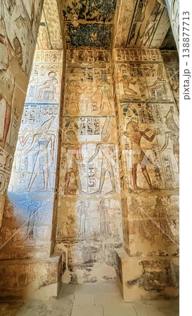 Medinet Habu, the mortuary temple of Ramesses III, located on the west bank of Luxor, Egypt. Medinet Habu, the mortuary temple of Ramesses III, located on the west bank of Luxor, Egypt. 138877713