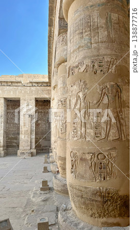 Medinet Habu, the mortuary temple of Ramesses III, located on the west bank of Luxor, Egypt. Medinet Habu, the mortuary temple of Ramesses III, located on the west bank of Luxor, Egypt. 138877716