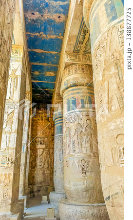 Medinet Habu, the mortuary temple of Ramesses III, located on the west bank of Luxor, Egypt. Medinet Habu, the mortuary temple of Ramesses III, located on the west bank of Luxor, Egypt. 138877725