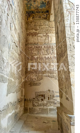 Medinet Habu, the mortuary temple of Ramesses III, located on the west bank of Luxor, Egypt. Medinet Habu, the mortuary temple of Ramesses III, located on the west bank of Luxor, Egypt. 138877743