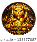 金色の招き猫（金背景）｜金運・最強開運・縁起物 138877887