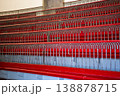 Empty Historical Lecture Hall with Tiered Red Seating 138878715