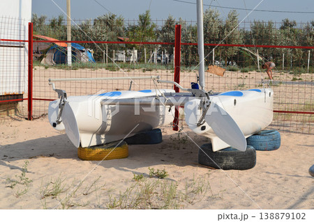 Catamaran on the beach 138879102
