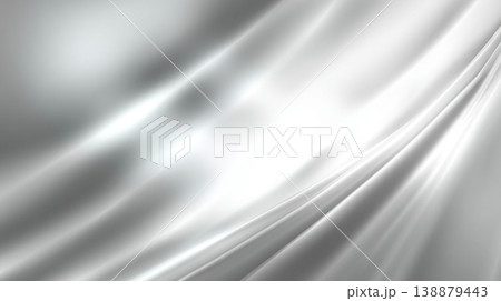 シルバーの光沢が流れる高級感のある抽象背景 138879443
