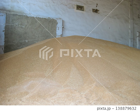 Heap of grains of barley and wheat in stock 138879632
