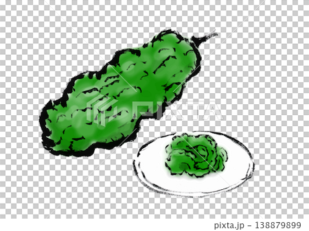 手繪日式苦瓜插圖 138879899
