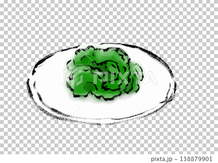 Hand-drawn Japanese style illustration of sliced bitter melon 138879901