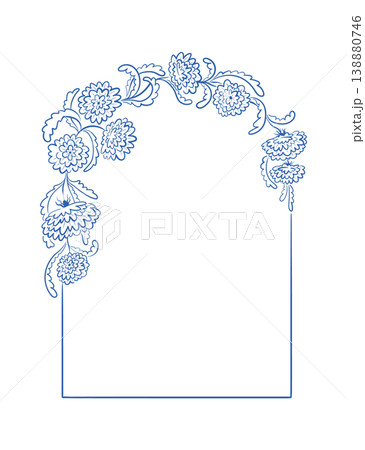 Floral Frame Border Line Art 138880746