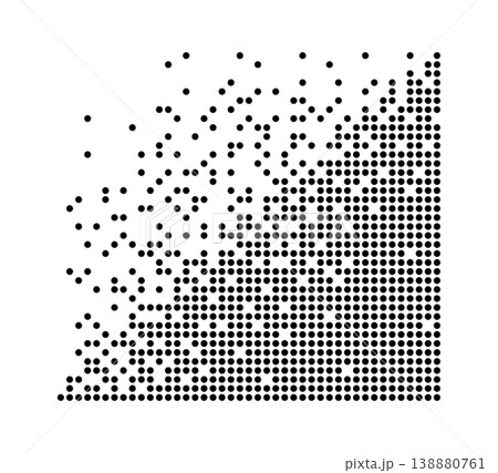 Halftone Grid Disintegrating Dots Pattern 138880761