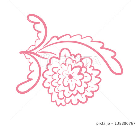 Flower Ornament Corner Scroll Line Art 138880767