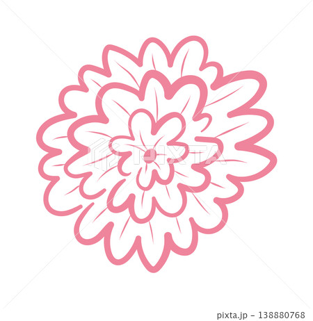 Flower Blooming Outline Doodle Flower Blooming Outline Doodle 138880768