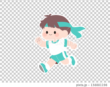 ハチマキを付けた走る男の子のイラスト ハチマキを付けた走る男の子のイラスト 138881198