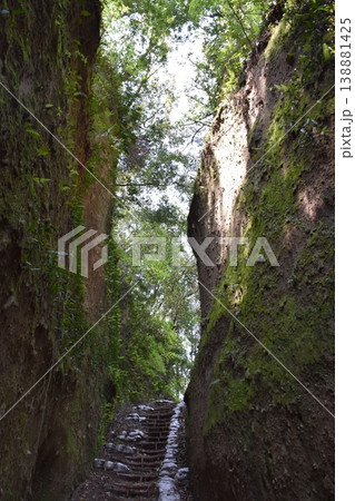 清色城跡の堀切が特徴的な山城跡の歴史景観 138881425
