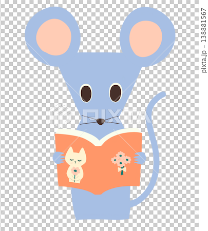 ネコの本を読むネズミ 138881567