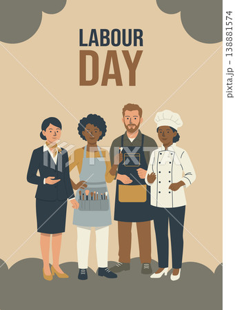 Labour Day Illustration of Diverse Professionals Group with Different Careers Labour Day Illustration of Diverse Professionals Group with Different Careers 138881574