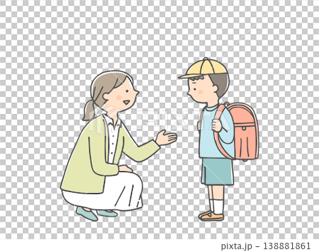 一位女輔導員正在和一位看起來很焦慮的男孩交談。 138881861