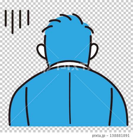 An illustration of a tired, dejected office worker's back. 138881891