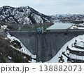 ＜鳥瞰＞春の只見ダムのある風景 138882073