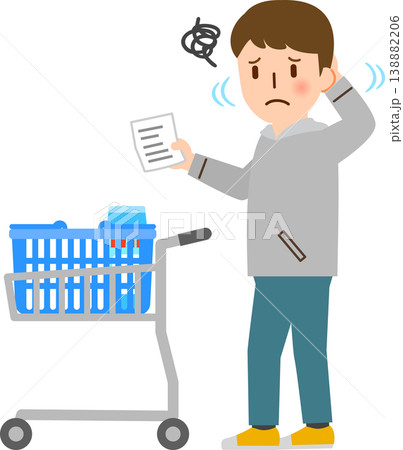 スーパーマーケットで探している品物が見つからなくて困っている男性 138882206