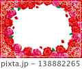 背景素材＜花カリグラフィーフレーム・薔薇・バラ・飾り枠・飾り罫・横位置＞ 138882265