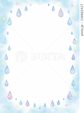 水彩の雫のフレーム背景-縦型 138882427