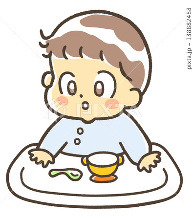 離乳食後の赤ちゃん 138882488