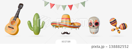 3D Happy Cinco de Mayo set 3D Happy Cinco de Mayo set 138882552