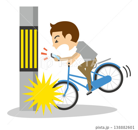 自転車運転の自損事故のイメージイラスト 自転車運転の自損事故のイメージイラスト 138882601