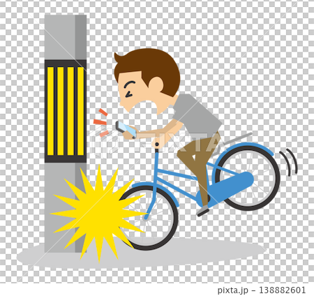 自転車運転の自損事故のイメージイラスト 自転車運転の自損事故のイメージイラスト 138882601