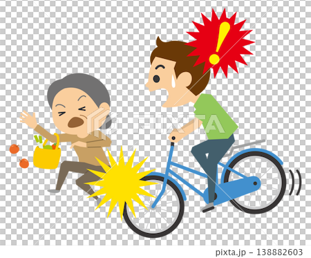 自転車運転の人身事故のイメージイラスト 138882603