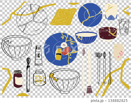 Kintsugi illustration Kintsugi illustration 138882825