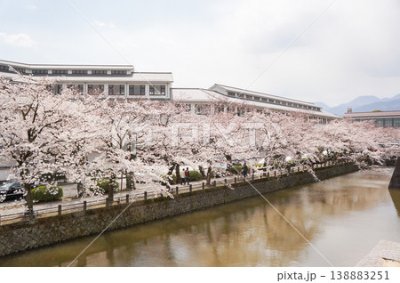 川沿いに咲く美しい桜の木が見える風景 138883251