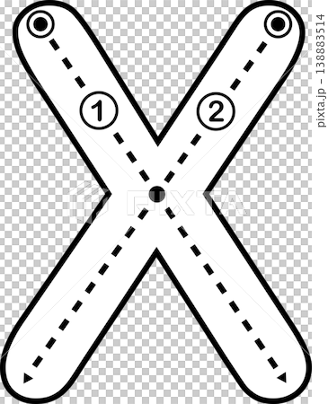 Letter X Tracing Worksheet for Kids, Black and White Alphabet Handwriting Practice 138883514