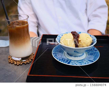 京都の喫茶店　かき氷 138884074