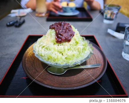 京都の喫茶店　かき氷 138884076