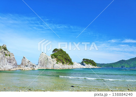 岩手県 青空の浄土ヶ浜 岩手県 青空の浄土ヶ浜 138884240
